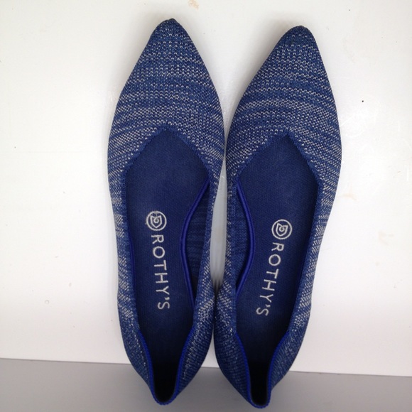 Rothy's Shoes | Rothys Blue Knit Flats Authentic | Poshmark